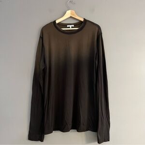 Cotton Citizen Prince Shirt Mens Long Sleeve Supima Crew Neck Expresso Cast Sz L